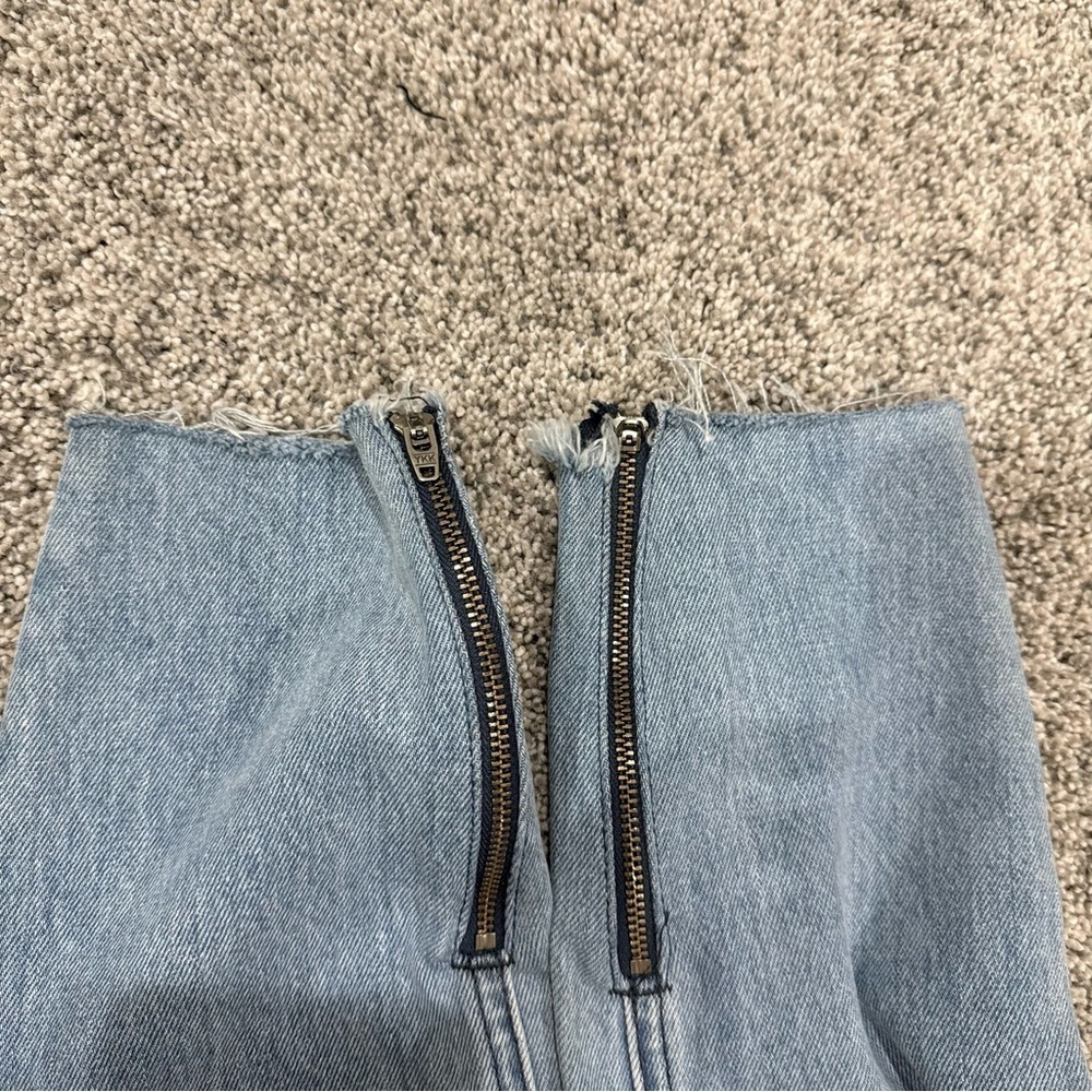 GRLFRND $328 ‘Mia’ Paperbag Belted Skinny Jeans Light Wash High Rise Women’s 25 - Picture 11 of 13